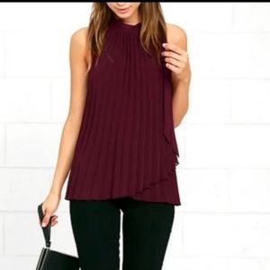 Lulus | Style Starter Burgundy Pleased Sleeveless Top